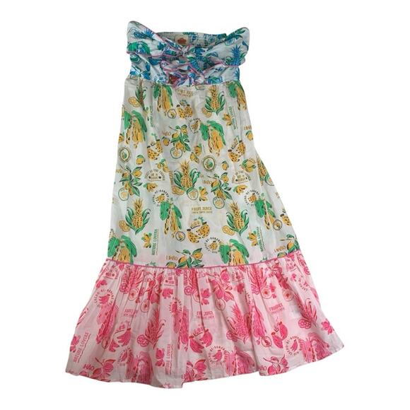 FARM Rio size medium tiered midi cutout new Colorful Tropical Print Dress coveru - Picture 3 of 16